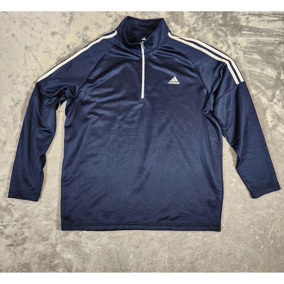 Adidas Golf Men's XL French Terry 1/4 Zip Golf Pullover Crew Navy Pre-Owned - Picture 1 of 9